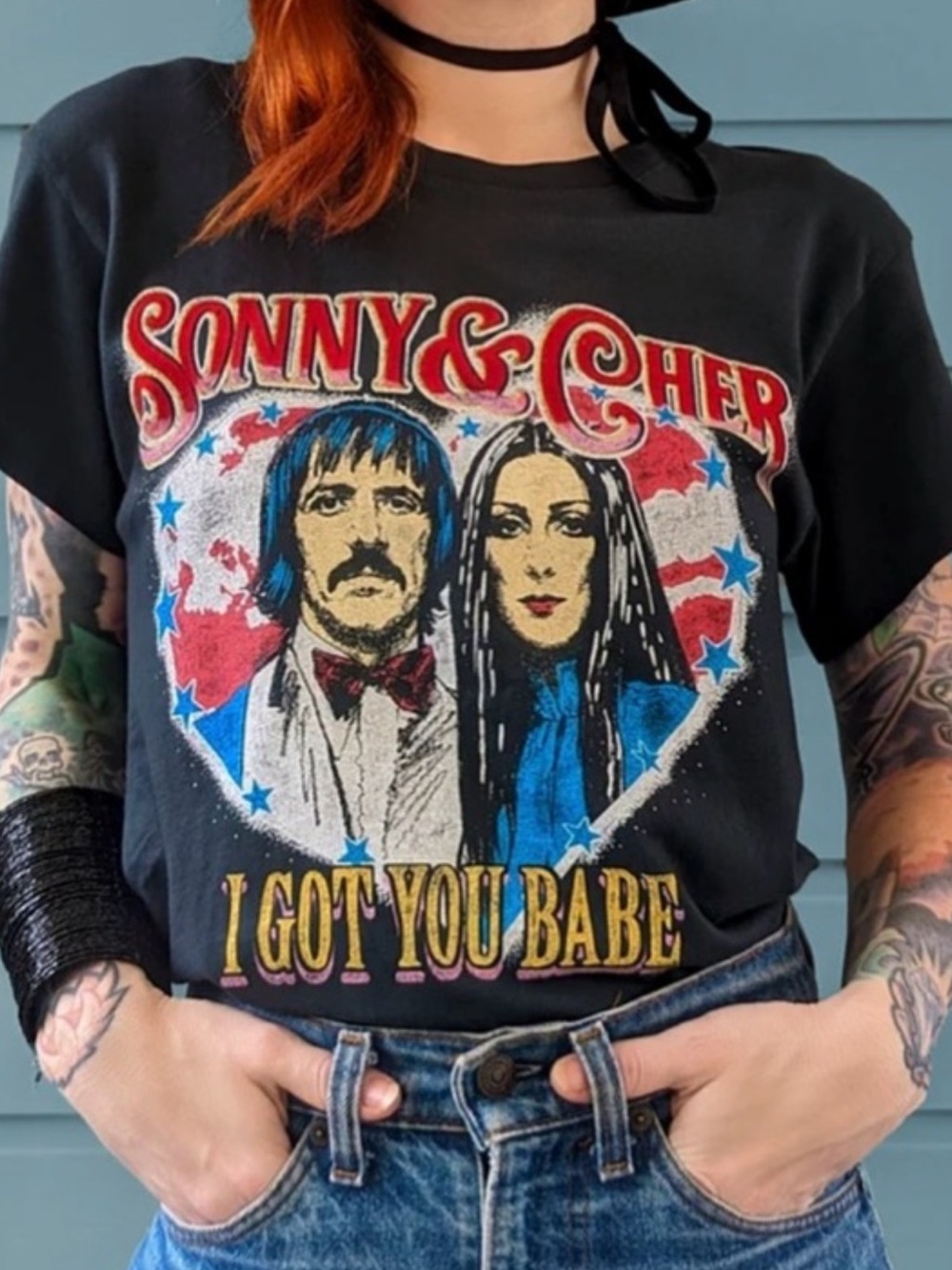 Daydreamer Sonny and Cher cropped tshirt
